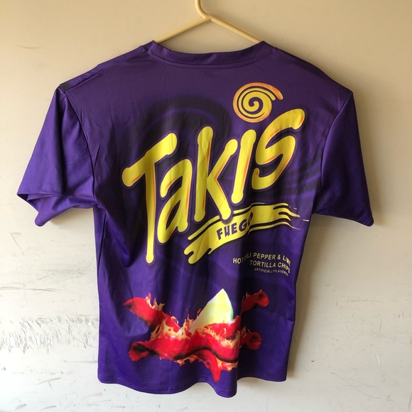 Takis Fuego Chips ALL OVER Tee Purple 2-Sided XL - Picture 3 of 3